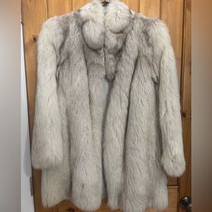 Real silver fox fur coat